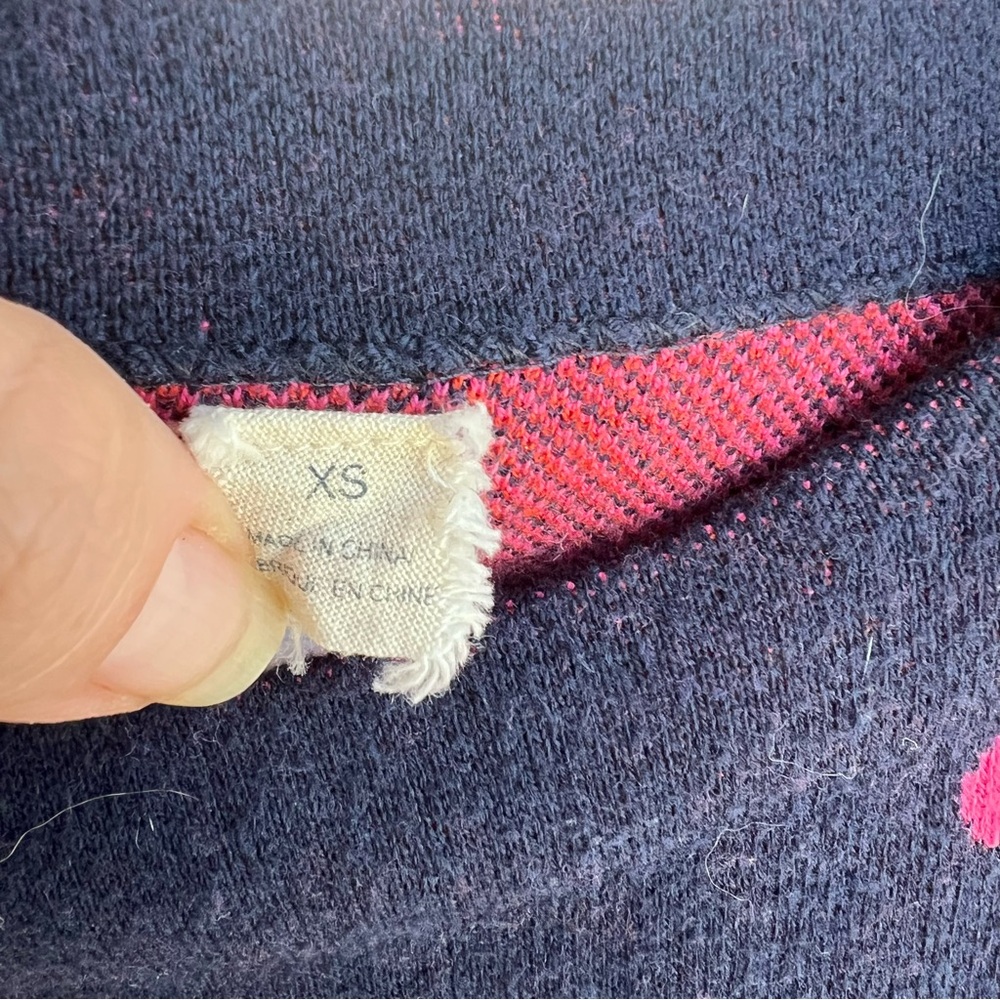 Anthropologie Field & Flower Navy Sweater with Pink Floral Design - Picture 5 of 8